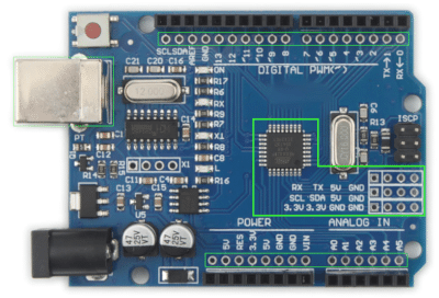 Arduino UNO R3 albastru top marcat 400