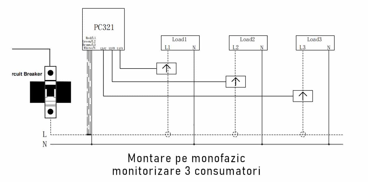 Schema montare pe monofazic